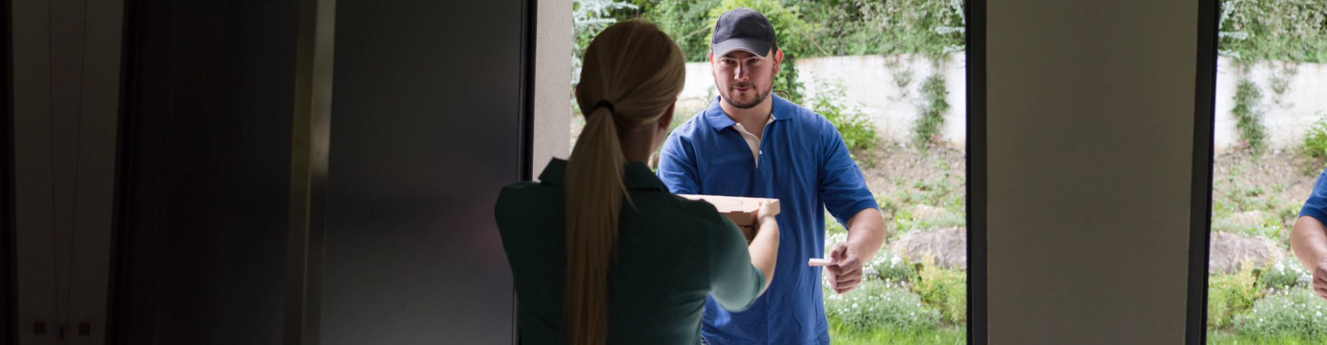 delivery guy looking at the client