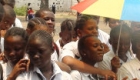 students waiting for the school supplies