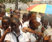 students waiting for the school supplies