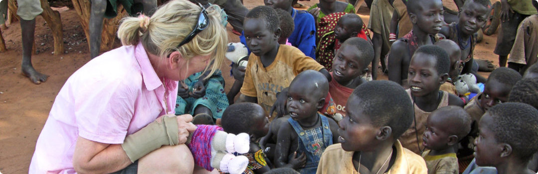 volunteer and children