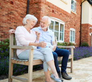 senior couple having a date