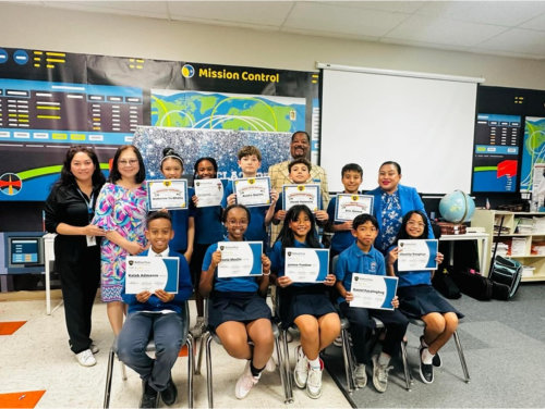 students with certificates