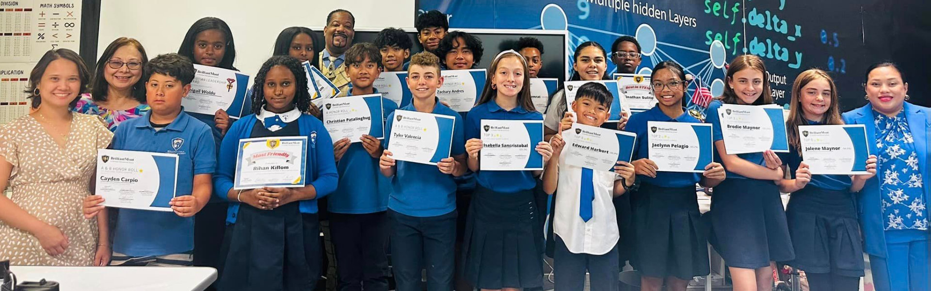 students holding their certificates