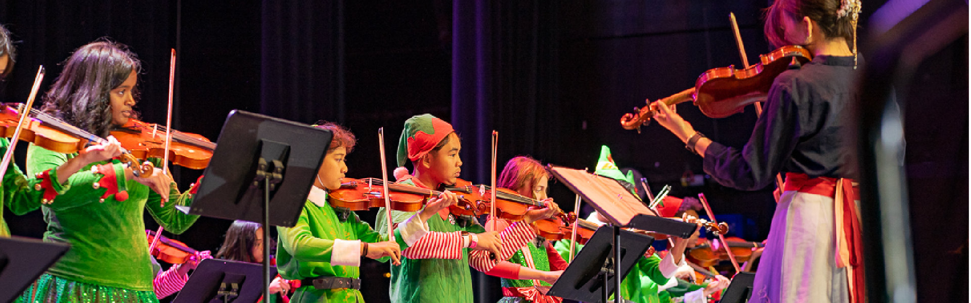 group of kids doing music