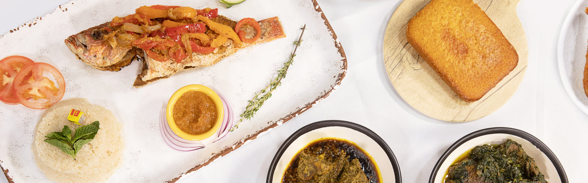 grilled fish and sandwich