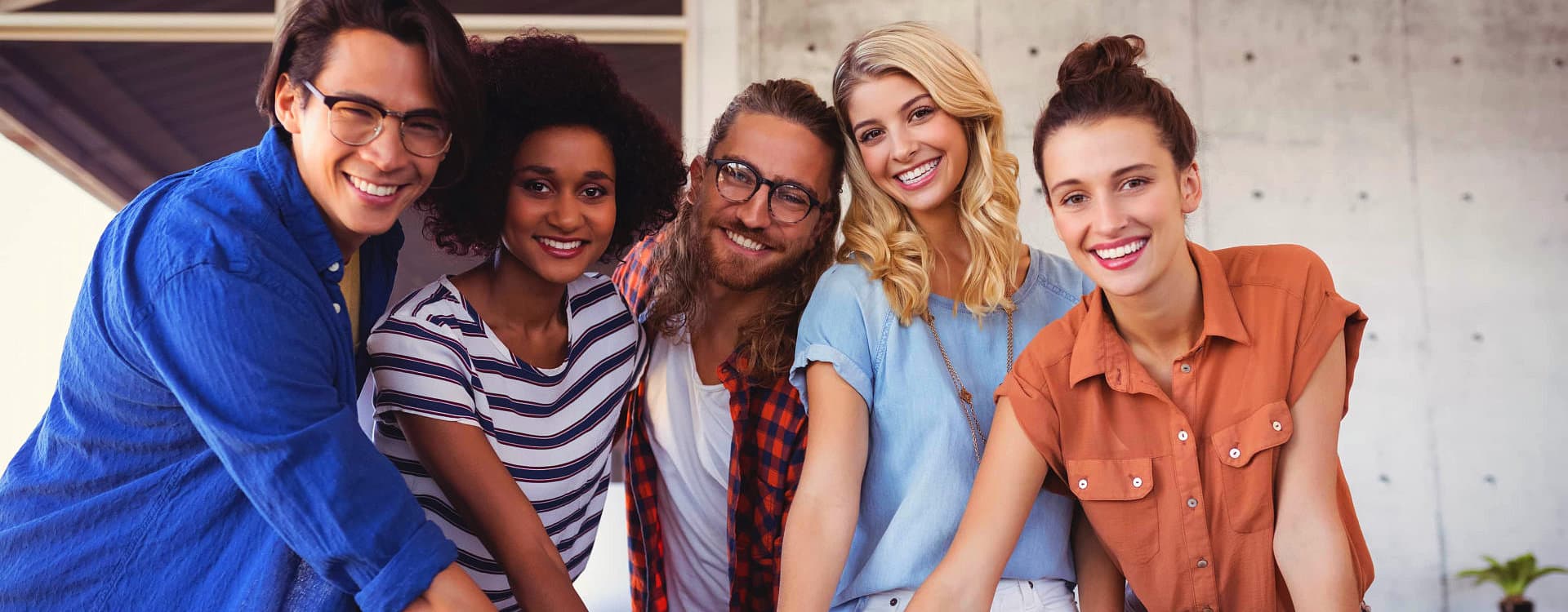 teens smiling
