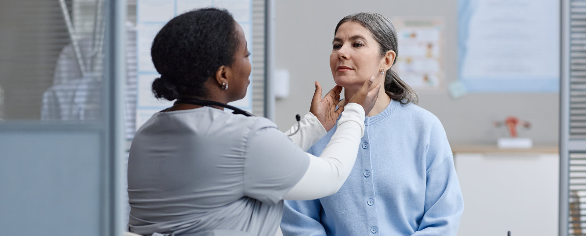 nurse checking on patient