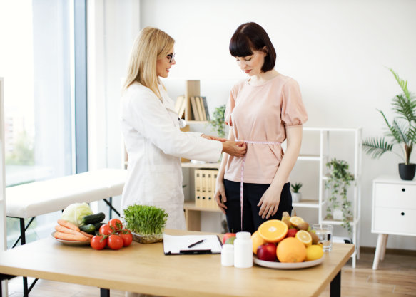Wellness consultation with healthy food