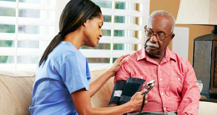 Wellness checkup with elderly patient
