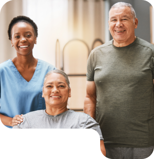 woman and senior smiling