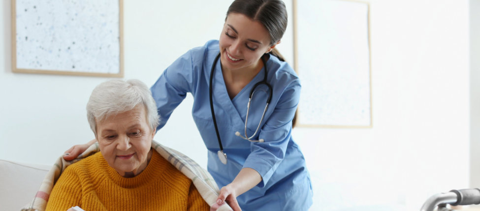 caregiver taking care of senior