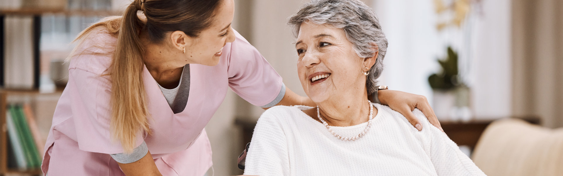 woman and senior smiling