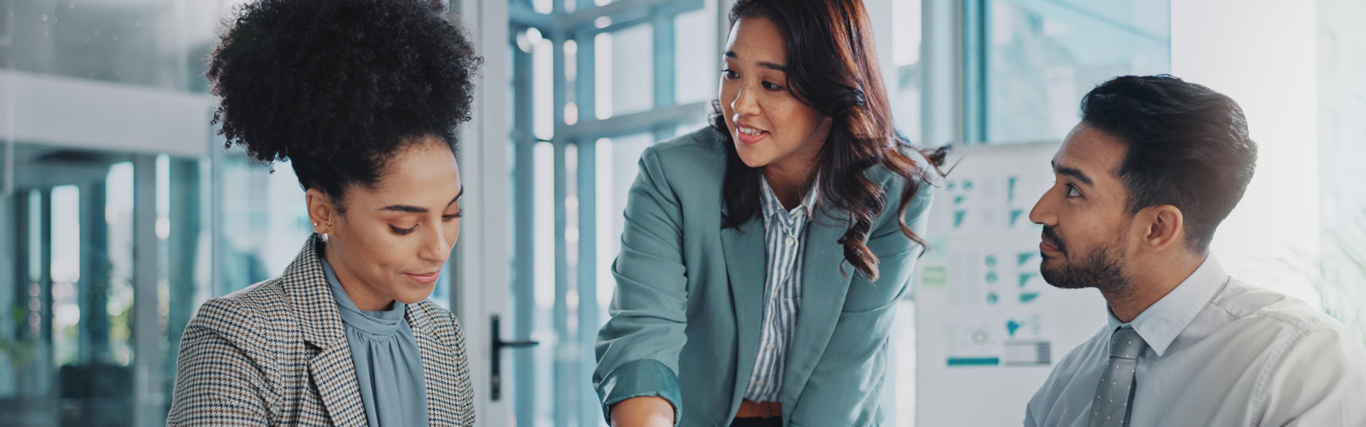 professional people discussing for exam