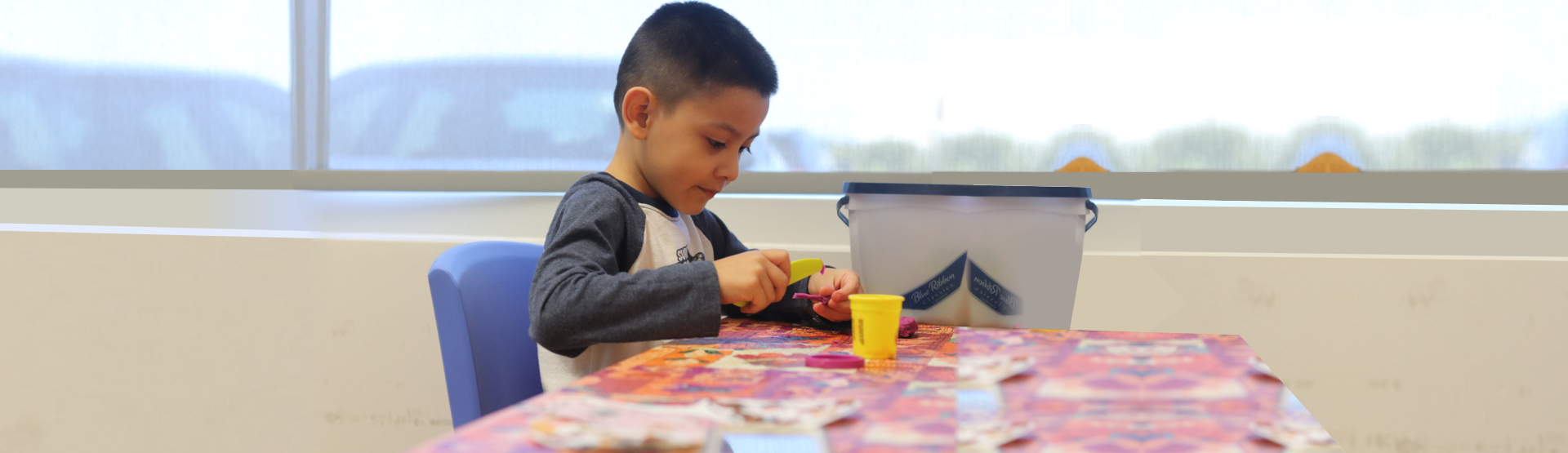 cute little boy doing his art activity