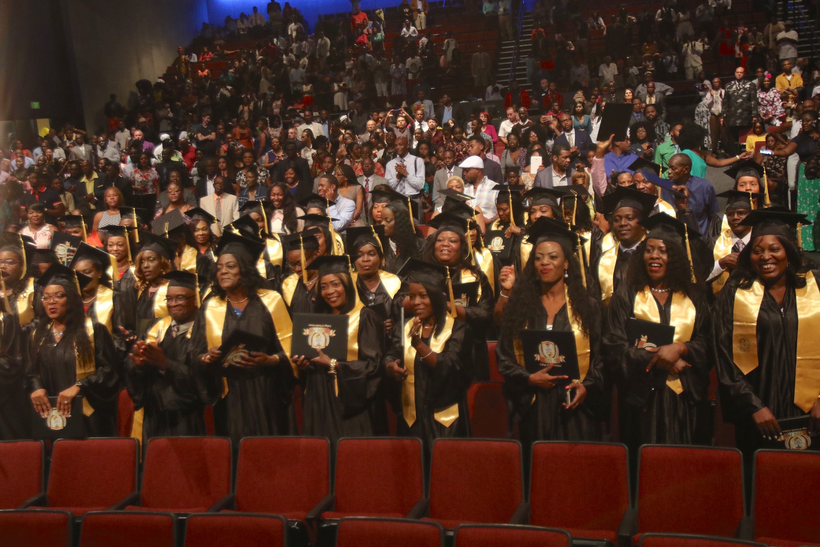 Students having their graduation ceremony