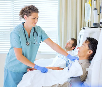 nurse taking care of the elder patients