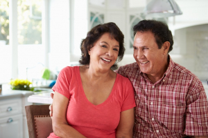 senior couple smiling